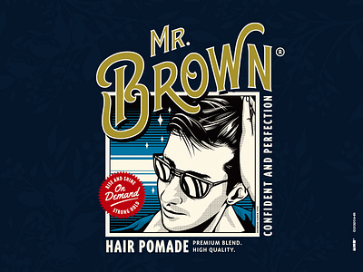 Mr.Brown — T-Shirt design. bold branding classic clothing hair hairclay illustration lettering mrbrown pomade tshirt typography vector vintage