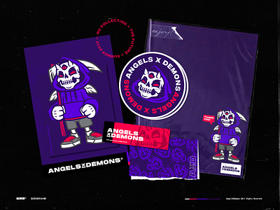 Angels X Demons angels branding character clothing demons identity illustration logo mascot streetwear tshirt vector