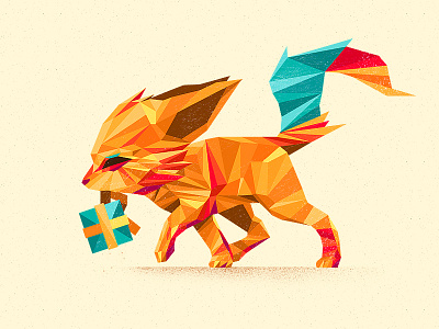 Fennec Fox animal color flat design fox illustration polygonal vector