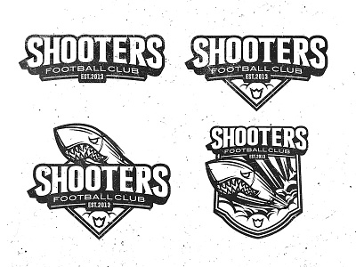 Shooter FC badges bullet emblem football logo patches soccer vector
