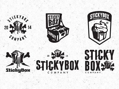 Stickybox.Co box branding clothing emblem logo logotype sticky vector