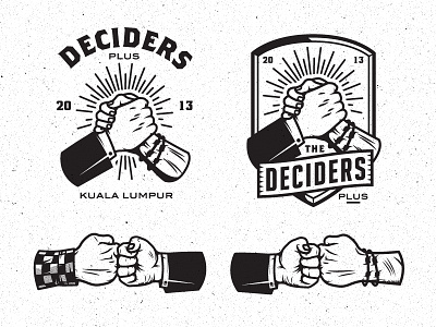 Deciders Plus 02 branding handshake icon logo logotype vector