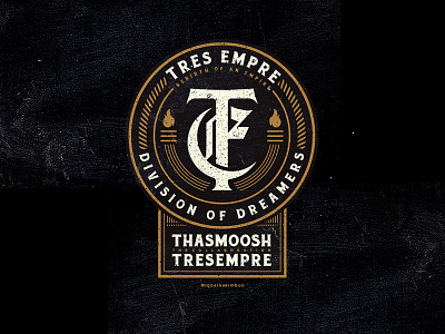 TRES EMPRE badge emblem icon logo minimal monogram vector