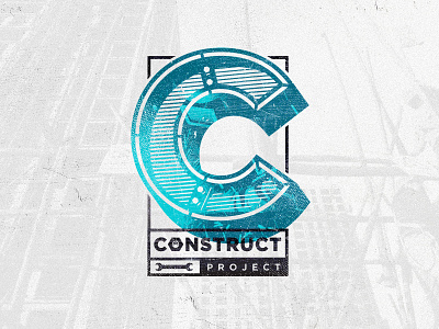 Construct logo logotype typeface typo typography vector