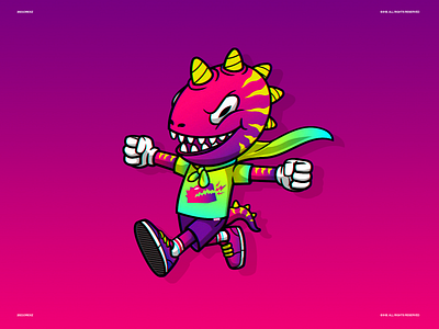 Quirky Rexz character dinosaur illustration meatlover predator trex vector