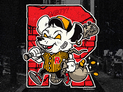 RAT BUSINESS apparel bold character clothing dirty illustration streetwear vector