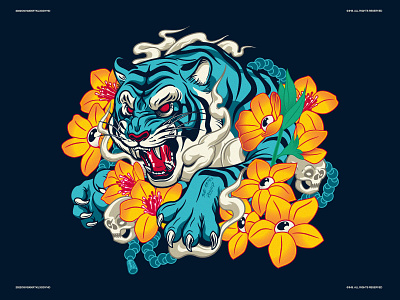 Tiger Demonz harimau illustration malaya malaysia shirt streetwear tiger vector