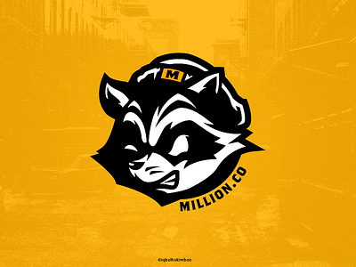 Million Apparel animal bandit branding logo logomark raccoon vector