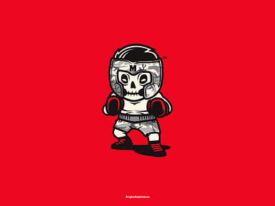 KNOCKOUT! boxing character knockout logo midget skull vector