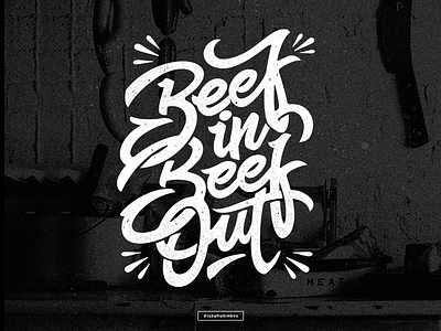 Beef Out lettering type typography vector word