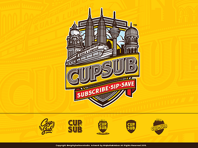 Cupsub™ badge coffee cup cupsub drink emblem graphic kuala lumpur logo malaysia subscription vector