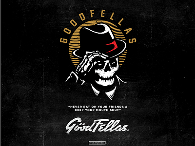 Goodfellas KL gentleman illustration lettering shirt skull typography vector