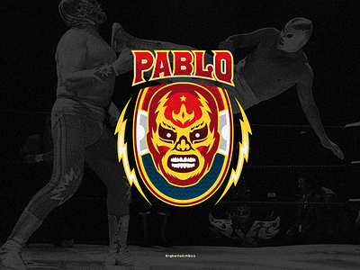 Pablo2 doodle icon incarnacion libre logo lucha luchador mexico vector wrestling