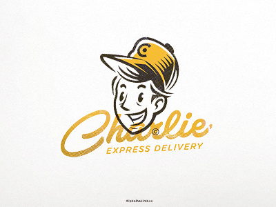 Charlie Express branding delivery logo mascot parcel postage vector