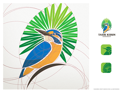 Tasik Kebun Serendah ™ branding kingfisher logo malaysia rajaudang vector