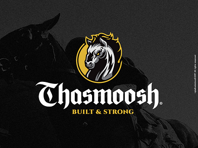 Thasmoosh® apparel badge blackletter brand branding clothing emblem horse logo streetwear