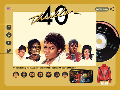 Michael Jackson fan site web design 80 90 clip fan site horror music pop pop king pop music triller ui джексон майкл джексон поп король триллер