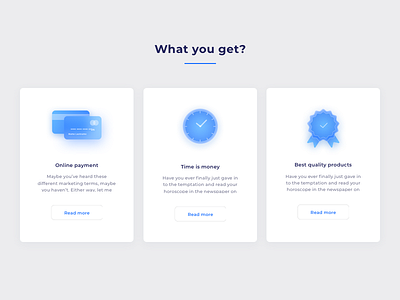 Cards for a new customer cards gradients icons