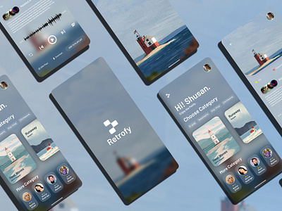 Aesthetic Music Player  UI/UX Design called Retrofy