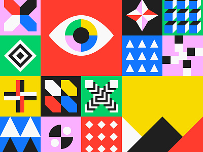 Pattern tile background block branding business cards cube design flat geometric minimal mural pattern shape square