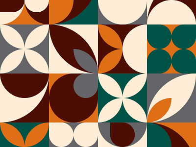 Mural pattern design background block composition cube design flat geometric green identity pallete paper pattern swiss vector