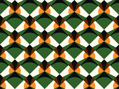 Retro geometric pattern design 2d abstract background design flat geometric graphic green mid century minimal modern pattern rhombus seamless shape swiss vector