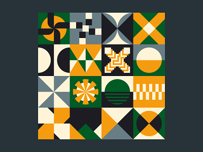 Geometric ART NeoGeo abstract art background bauhaus block color cover design geometric green illustration modernism mural neogeo pattern print shape spring square vector