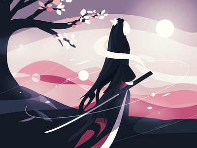 Peak 2d abstract cherry blossom design graphic design illustration minimal poster sakura