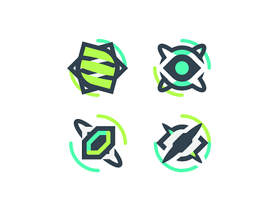 Game Icons 2d eye game gem green icons illustration lines minimal skill