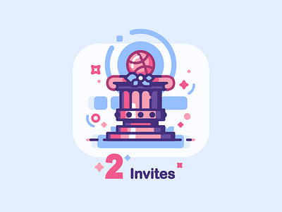 Two Dribbble Invites 2d dribbble icon illustration invitation invite invites lines