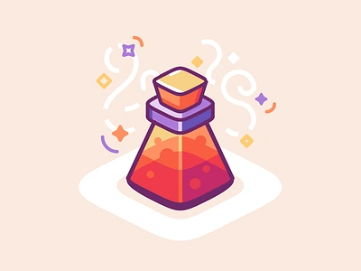 Alchemist's Vial alchemy bottle icon illustration lines magic minimal vial