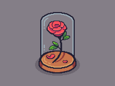 Enchanted Rose design flower illustration magic pixel art rose