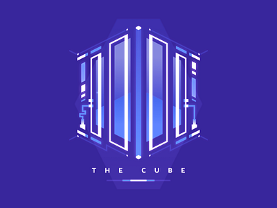 Cube 2d cube design illustration isometric lines minimal