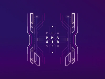 Phaser 2d design futuristic illustration lines minimal sci fi typography