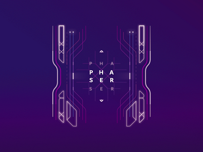 Phaser 2d design futuristic illustration lines minimal sci fi typography