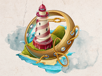 Lighthouse art building game house lighthouse sea slot
