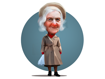 Old Lady character character design illustration