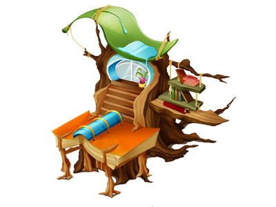 Book House book building game wood
