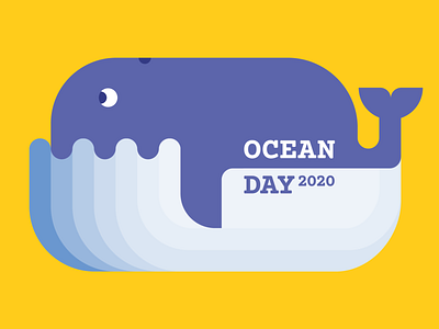 OCEANS DAY 2020 design flat geometry illustration illustrator minimalist oceans waves whale