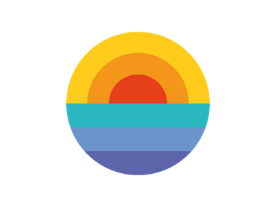 SUNSET design flat geometry illustration illustrator logo minimalist pattern sea sun sunset vector