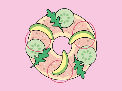 BAGEL LOVE #3 bagel design flat food foodporn geometry illustration illustrator minimalist vector