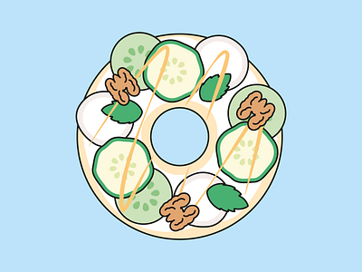 BAGEL LOVE #2 bagel design flat food foodporn geometry illustration illustrator minimalist vector