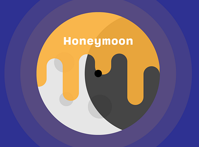 HONEYMOON cd cover cover cover art design flat geometry honey illustration illustrator logo minimalist moon song vector vynil