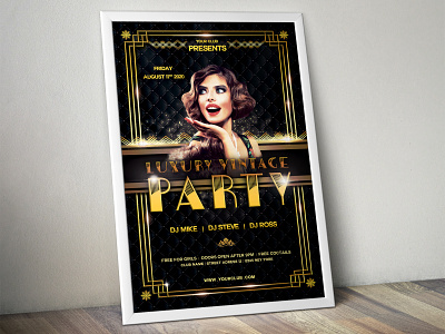 Luxury Vintage Party design electroswing flyer graphic design party poster vintage