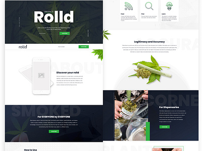 Rolld (Weed) App Landing Page Design For creative graphic design landing page marketing ui ux design web design