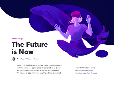 The Future Is Now blue future illustration oculus procreate science technology ui violet vr whales