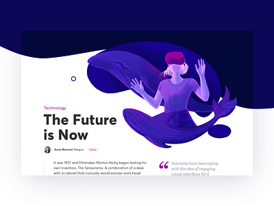 The Future Is Now animation blue illustration landing page motion parallax ui video violet vr web