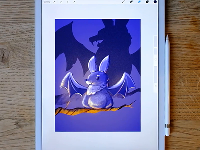 Happy Halloween animal animation bat blue dribbbleweeklywarmup halloween illustration procreate spooky timelapse violet