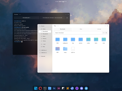 OS Visual Concept app debian design file manager icons inkscape linux macos opera panel steam system tabs terminal ui ux windows