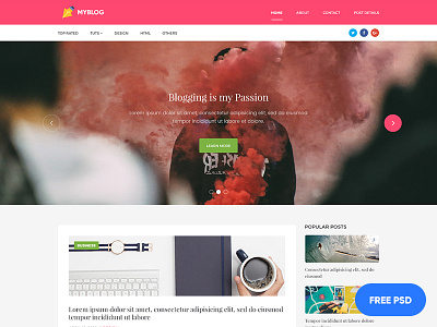 Myblog Free Blog PSD
